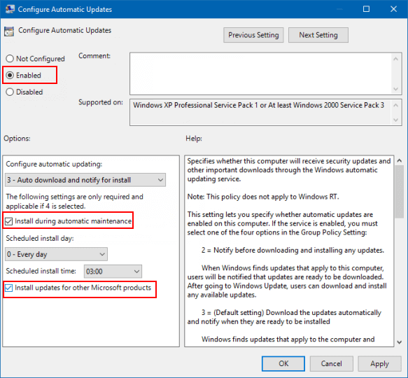 Enable Automatic Updates In Windows 10